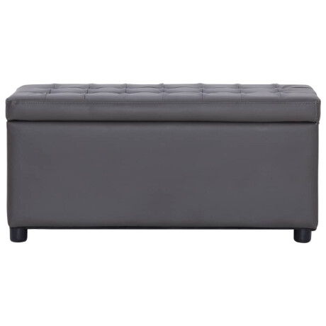 vidaXL Opberghocker 87,5 cm kunstleer grijs afbeelding2 - 1