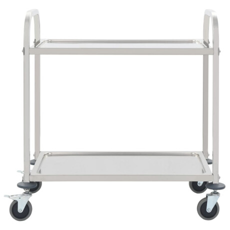 vidaXL Keukentrolley 2-laags 96,5x55x90 cm roestvrij staal afbeelding2 - 1