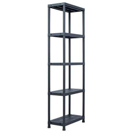 vidaXL Opbergrekken 5 st 125 kg 60x30x180 cm kunststof zwart afbeelding2 - 1