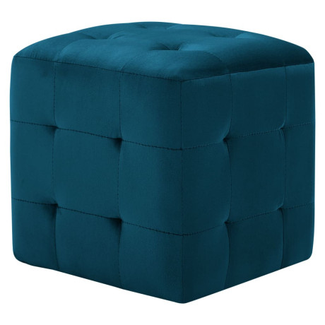 vidaXL Nachtkastjes 2 st 30x30x30 cm fluweel blauw afbeelding2 - 1