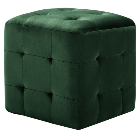 vidaXL Nachtkastjes 2 st 30x30x30 cm fluweel groen afbeelding2 - 1