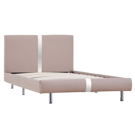 vidaXL Bedframe kunstleer cappuccino 90x200 cm afbeelding2 - 1