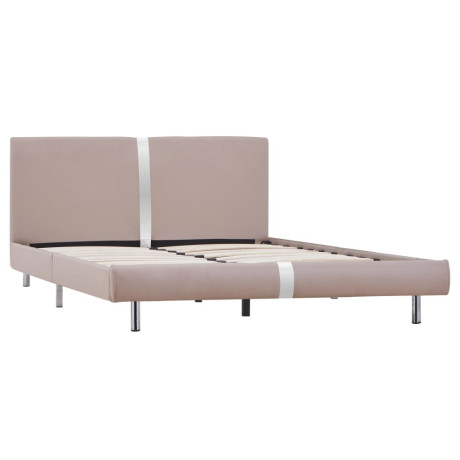 vidaXL Bedframe kunstleer cappuccino 140x200 cm afbeelding2 - 1