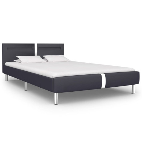 vidaXL Bedframe met LED kunstleer zwart 140x200 cm afbeelding2 - 1