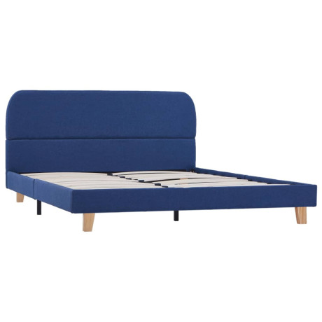 vidaXL Bedframe stof blauw 140x200 cm afbeelding2 - 1