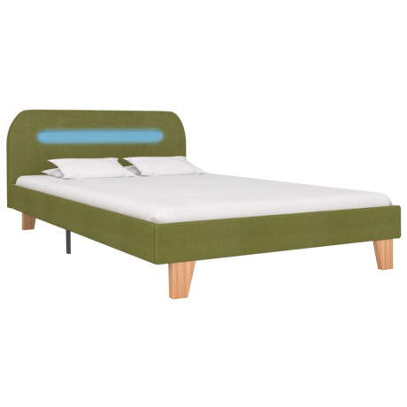 vidaXL Bedframe met LED stof groen 120x200 cm afbeelding2 - 1