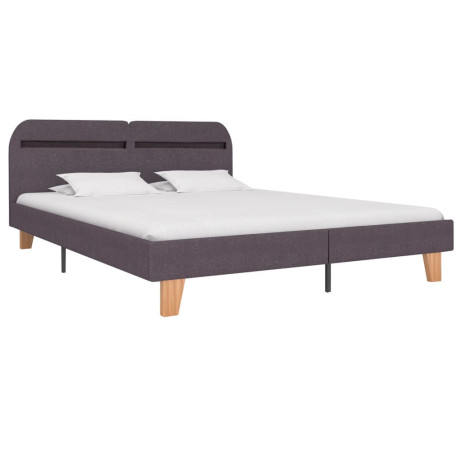 vidaXL Bedframe met LED stof taupe 160x200 cm afbeelding2 - 1