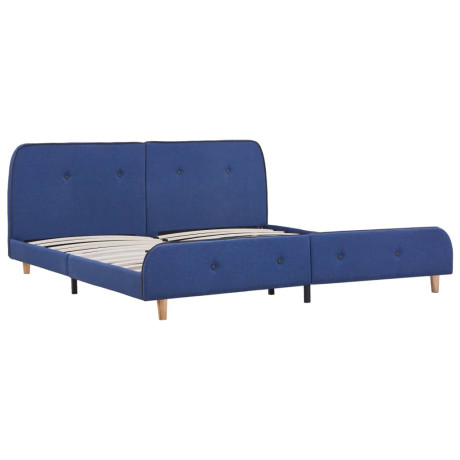 vidaXL Bedframe stof blauw 160x200 cm afbeelding2 - 1