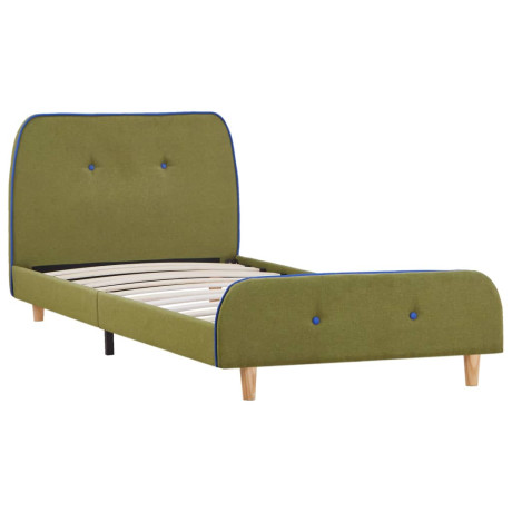 vidaXL Bedframe stof groen 90x200 cm afbeelding2 - 1