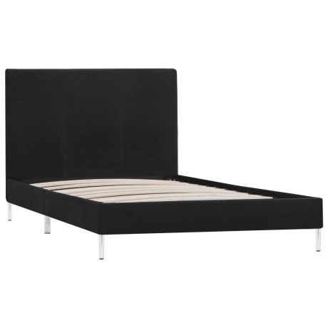 vidaXL Bedframe stof zwart 90x200 cm afbeelding2 - 1