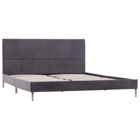 vidaXL Bedframe zonder matras stof 135x190 cm grijs afbeelding2 - 1