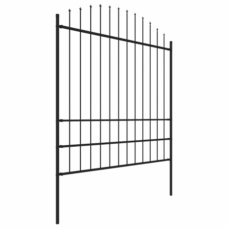 vidaXL Tuinhek met speerpunt staal 181x200 cm zwart afbeelding2 - 1