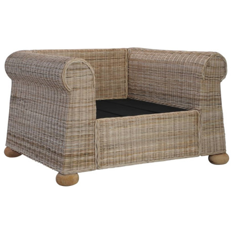 vidaXL Fauteuil met kussens natuurlijk rattan afbeelding2 - 1