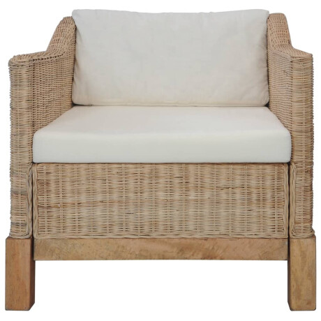 vidaXL Fauteuil met kussens natuurlijk rattan afbeelding2 - 1