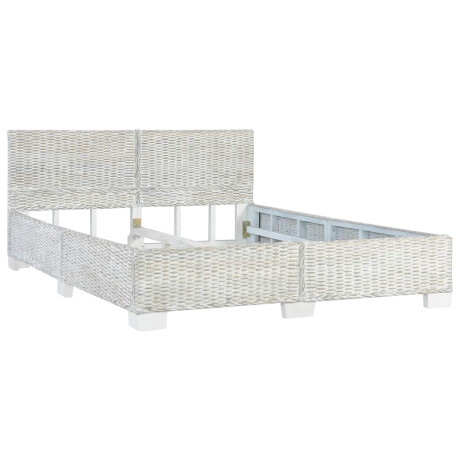 vidaXL Bedframe natuurlijk rattan grijs 140x200 cm afbeelding2 - 1