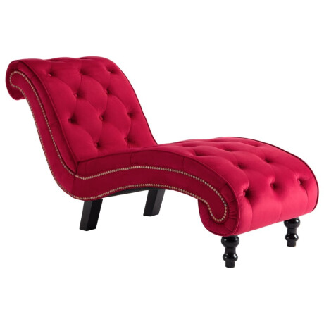 vidaXL Chaise longue fluweel rood afbeelding2 - 1