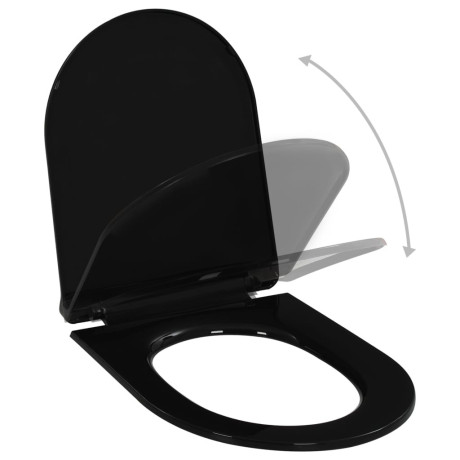 vidaXL Toiletbril soft-close met quick-release ontwerp zwart afbeelding2 - 1