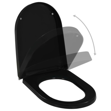 vidaXL Toiletbril soft-close met quick-release ontwerp zwart afbeelding2 - 1
