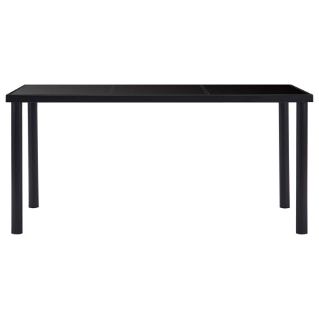 vidaXL Eettafel 160x80x75 cm gehard glas zwart afbeelding2 - 1