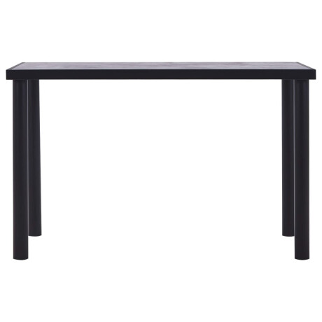 vidaXL Eettafel 120x60x75 cm MDF zwart en betongrijs afbeelding2 - 1