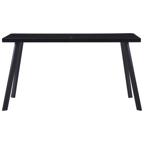 vidaXL Eettafel 140x70x75 cm gehard glas zwart afbeelding2 - 1
