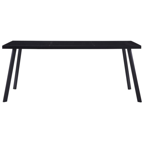 vidaXL Eettafel 160x80x75 cm gehard glas zwart afbeelding2 - 1