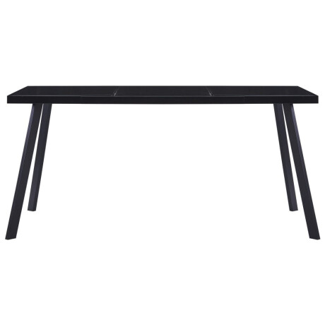 vidaXL Eettafel 180x90x75 cm gehard glas zwart afbeelding2 - 1