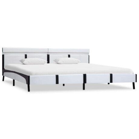 vidaXL Bedframe met LED kunstleer wit 180x200 cm afbeelding2 - 1