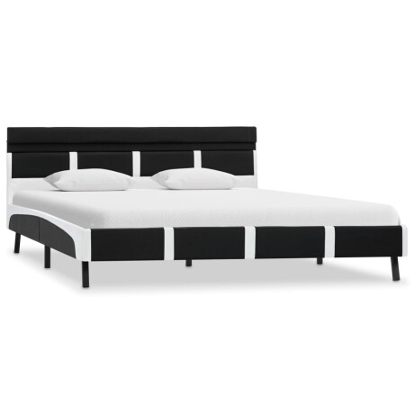 vidaXL Bedframe met LED kunstleer zwart 120x200 cm afbeelding2 - 1