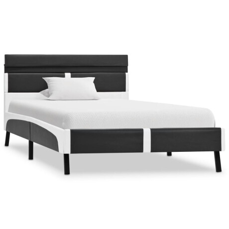 vidaXL Bedframe met LED kunstleer grijs 90x200 cm afbeelding2 - 1