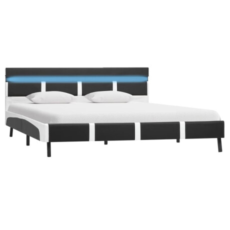 vidaXL Bedframe met LED kunstleer grijs 120x200 cm afbeelding2 - 1