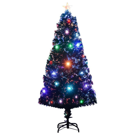vidaXL Voorverlichte kerstboom met standaard en LED 120 cm glasvezel afbeelding2 - 1