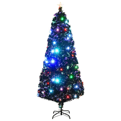 vidaXL Voorverlichte kerstboom met standaard en LED 210 cm glasvezel afbeelding2 - 1