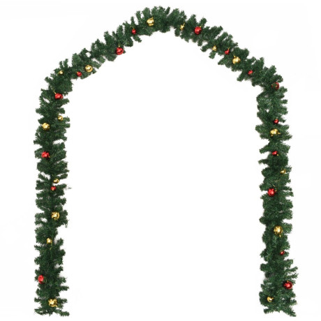 vidaXL Kerstslingers 4 st met kerstballen 270 cm PVC groen afbeelding2 - 1