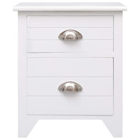 vidaXL Nachtkastje 38x28x45 cm paulowniahout wit afbeelding2 - 1
