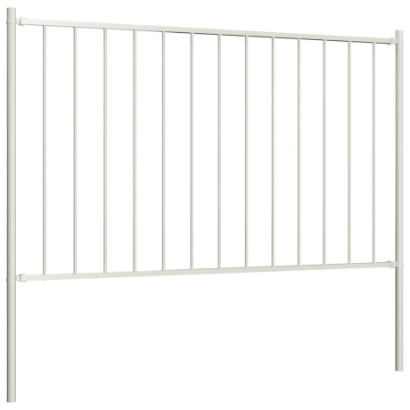 vidaXL Schuttingpaneel Woerden met stalen palen 1,7x1,25 m wit afbeelding2 - 1