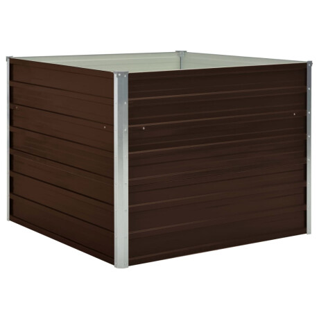 vidaXL Plantenbak verhoogd 100x100x77 cm gegalvaniseerd staal bruin afbeelding2 - 1