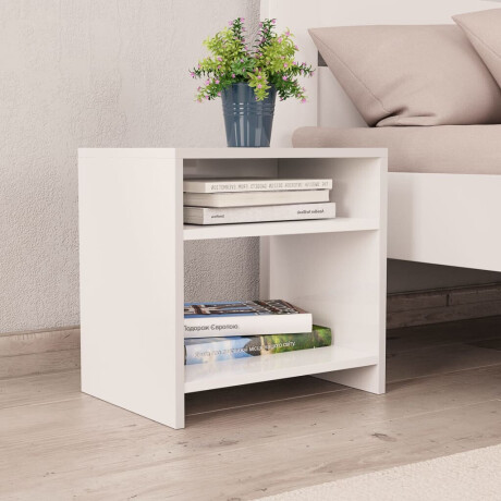 vidaXL Nachtkastjes 2 st 40x30x40 cm bewerkt hout wit afbeelding2 - 1