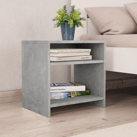 vidaXL Nachtkastjes 2 st 40x30x40 cm bewerkt hout betongrijs afbeelding2 - 1
