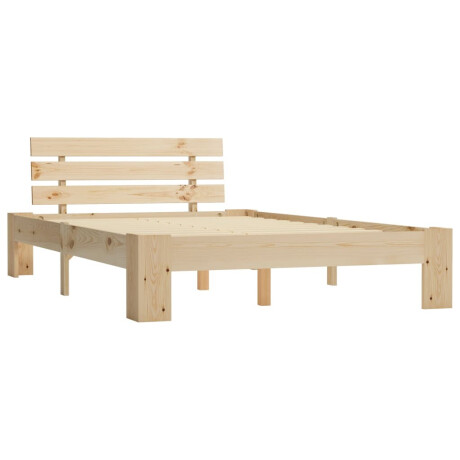 vidaXL Bedframe met hoofdbord massief grenenhout wit 140x200 cm afbeelding2 - 1