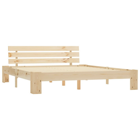 vidaXL Bedframe met hoofdbord massief grenenhout 160x200 cm afbeelding2 - 1