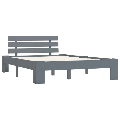 vidaXL Bedframe massief grenenhout grijs 140x200 cm afbeelding2 - 1