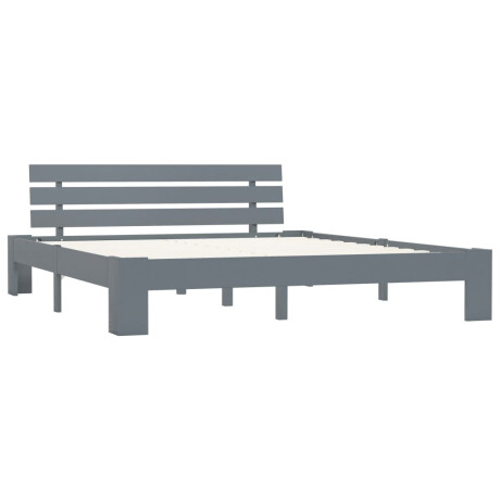 vidaXL Bedframe massief grenenhout grijs 180x200 cm afbeelding2 - 1