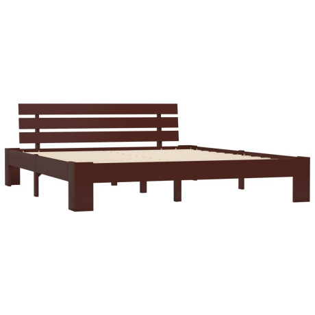vidaXL Bedframe massief grenenhout donkerbruin 160x200 cm afbeelding2 - 1