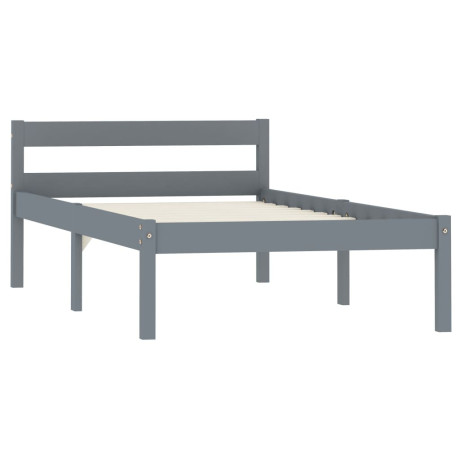 vidaXL Bedframe massief grenenhout grijs 90x200 cm afbeelding2 - 1