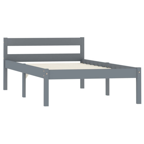 vidaXL Bedframe massief grenenhout grijs 100x200 cm afbeelding2 - 1