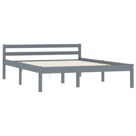 vidaXL Bedframe massief grenenhout grijs 120x200 cm afbeelding2 - 1