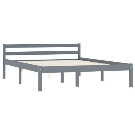 vidaXL Bedframe massief grenenhout grijs 140x200 cm afbeelding2 - 1
