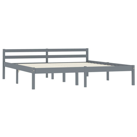 vidaXL Bedframe massief grenenhout grijs 160x200 cm afbeelding2 - 1