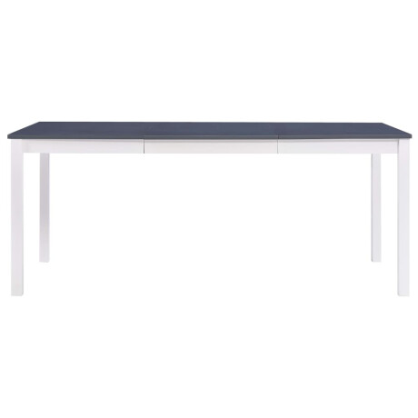 vidaXL Eettafel 180x90x73 cm grenenhout wit en grijs afbeelding2 - 1